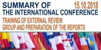 Summary of the International Conference on Quality Assurance in Higher Education &quot;Training of External Review Group and Preparation of the Reports&quot; in 2018, 15 October