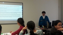 On October 30th, 2015 the President of IQAA, Sh.Kalanova conducted a lecture at NU Graduate School of Education